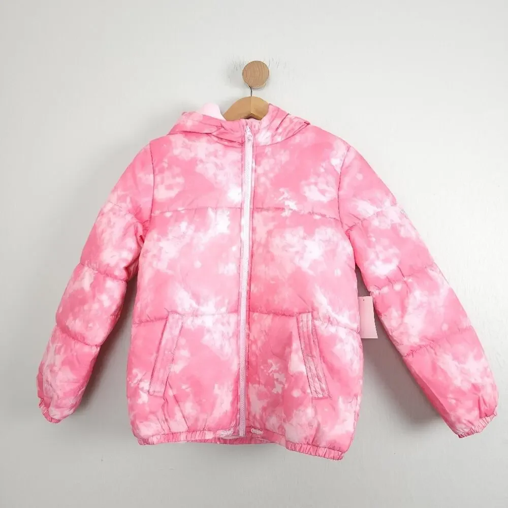 NEW Oshkosh B'gosh Tie Dye Puffer Jacket Coat Fleece Lined Kids Girls 14
